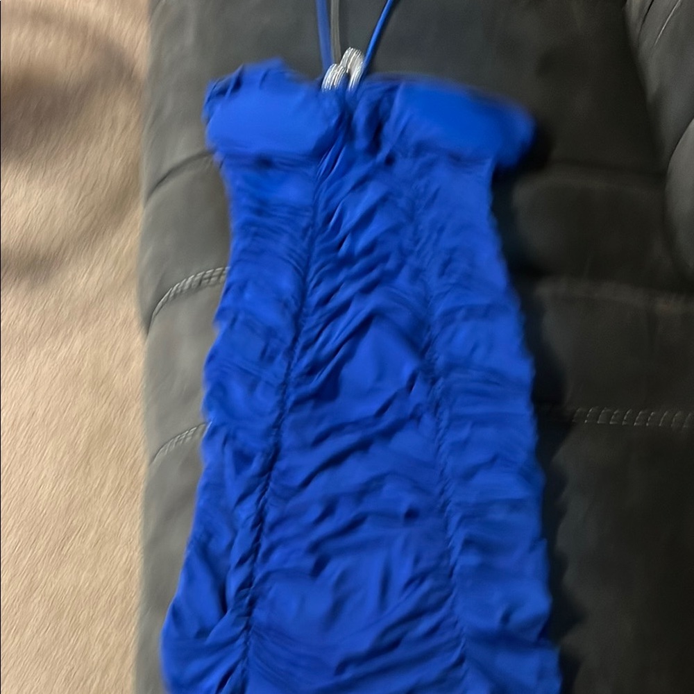 Forever 21 Blue Ruched Mini Dress